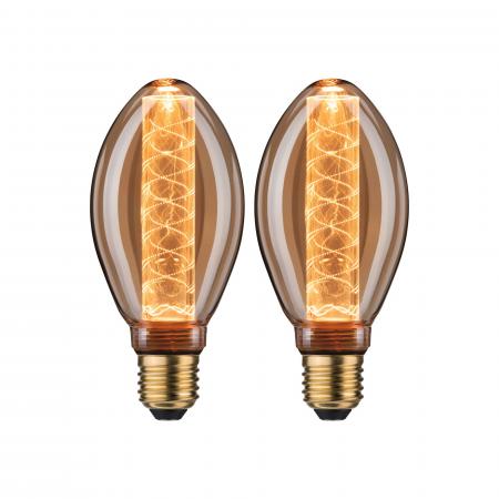 Paulmann 5072 Bundle 2xLED Lampen Inner Glow spiral 4W wie 25W E27 gold 1800K extra warmweißes Licht