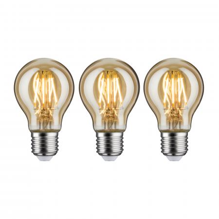 Paulmann 5079 Bundle E27 3xLED Filament Lampen 4,7W wie 40W gold 2500K extra warmweißes Licht