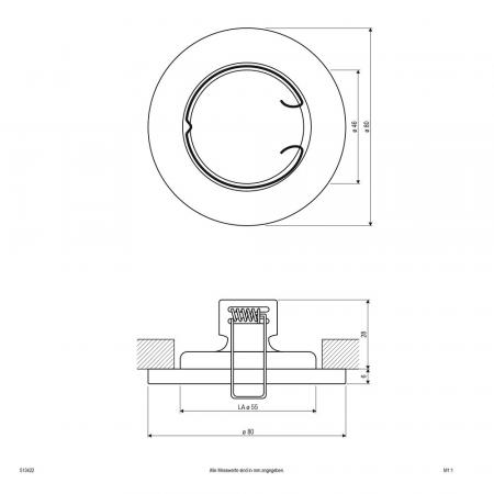 EVN Decken-Einbaustrahler für GU5.3 Leuchtmittel rund altmessing IP20 12V EinbauØ55