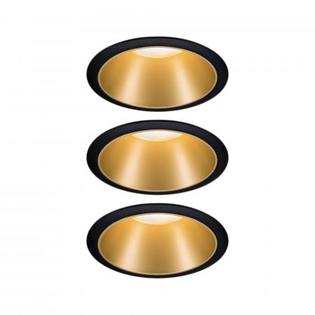 Paulmann 5146 3er Set Einbauleuchten mit ZigBee Coin Modulen dimmbar Schwarz Gold