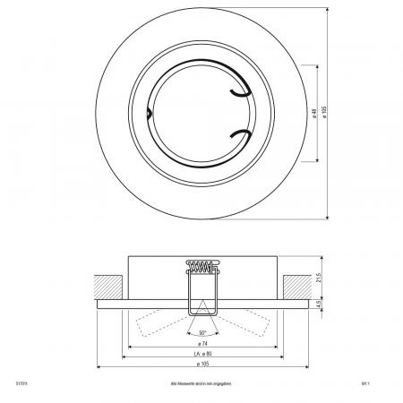 EVN Decken-Einbaustrahler für GU5.3 Leuchtmittel rund schwenkbar chrom IP20 12V EinbauØ80