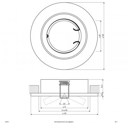 EVN Decken-Einbaustrahler für GU10 Leuchtmittel rund schwenkbar chrom IP20 EinbauØ80