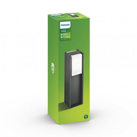 Philips myGarden Ecomoods Bridge Wegeleuchte in Anthrazit 40cm hoch mit wamweissem Licht IP44