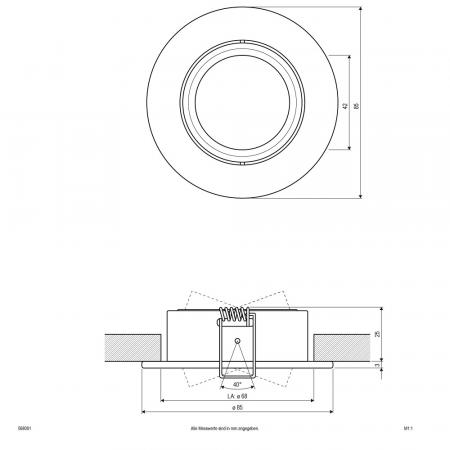EVN Decken-Einbaustrahler für Niedervolt GU5.3 Leuchtmittelrund weiß IP20 12V EinbauØ68