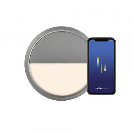 Nordlux Smart Intelligente Außenwandleuchte Bluetooth grau inkl. warmweisser LED