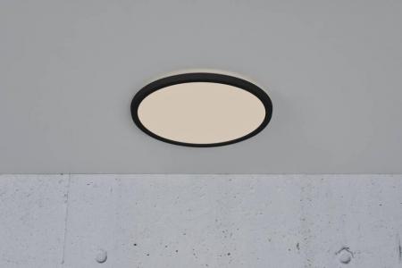 Flache leistungsstarke LED-Badezimmer Deckenleuchte schaltbar schwarz