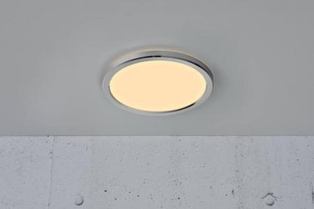 Flache leistungsstarke LED-Deckenleuchte schaltbar chrom auch füs Bad geeignet von Nordlux