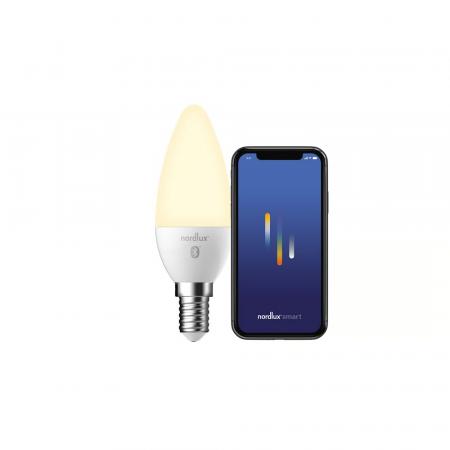 Nordlux Smart E14 kerzenförmig dimmbar angenehmes Licht 2700K warweiß 4,7W - Smart Home System Bluetooth, WLAN