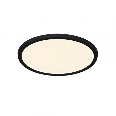 Ultraflache runde Badezimmer Deckenleuchte 29cm dimmbar mit umsaltbarer Farbtemperatur schwarz IP54