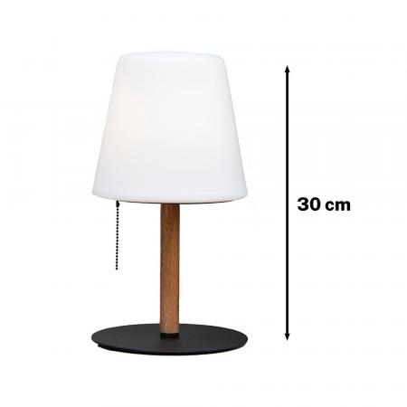 Halo Design NORTHERN In&Out Tischlampe mit Holzschaft dimmbar mit Akku - auch als Erdspießlampe umrüstbar