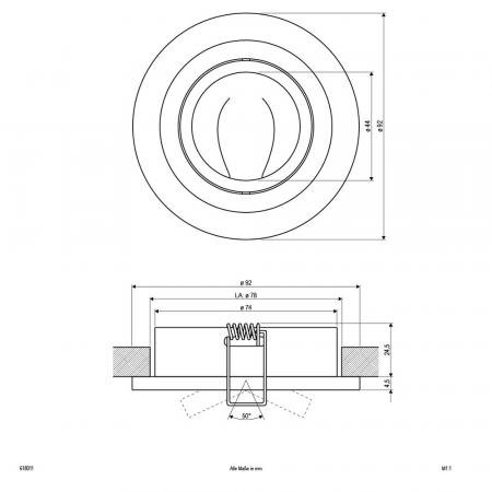 EVN Decken-Einbaustrahler für GU5.3 Leuchtmittel rund schwenkbar chrom IP20 12V EinbauØ78