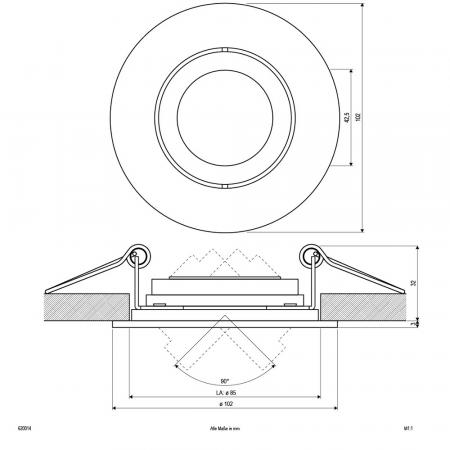 EVN Schwenkbarer DECKEN-EINBAUSTRAHLER FÜR GU5.3 LEUCHTMITTEL rund alu IP20 12V EinbauØ85