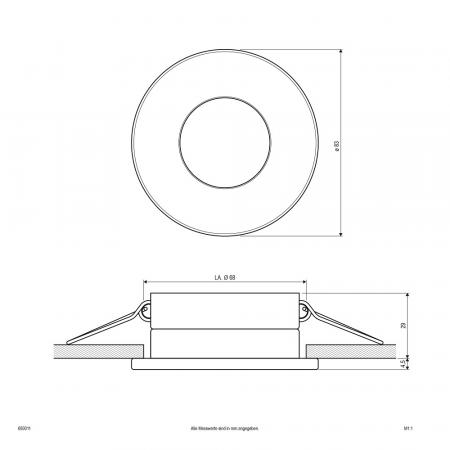 EVN Decken-Einbaustrahler für GU5.3 Leuchtmittel rund chrom IP65 12V EinbauØ68