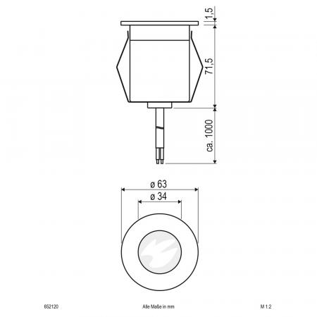 Edelstahl LED Bodeneinbau Strahler rund IP65 2W 3000K EVN