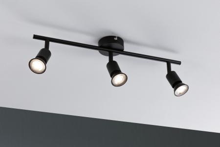 Paulmann 3-flammiger schwarzer LED-Deckenstrahler Carolina max 3x10W GU10 matt Metall 66757
