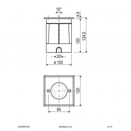 Dimmbarer Quadratischer Überfahrbarer Schwenkbarer LED Bodeneinbaustrahler IP67 5W 3000K 450lm EVN