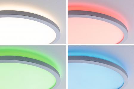 Paulmann 71019 LED Panel Atria Shine Backlight rund 420mm modern Regenbogen Chrom matt dimmbar