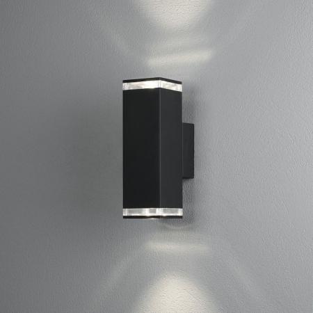 Konstsmide 407-750 Antares Wandleuchte schwarz lackiertes Aluminium, klares Acrylglas