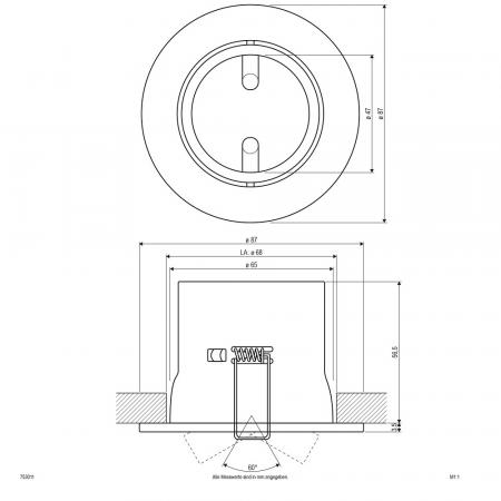 EVN Decken-Einbaustrahler für GU5.3 Leuchtmittel rund schwenkbar chrom IP20 GX5.3 12V EinbauØ68