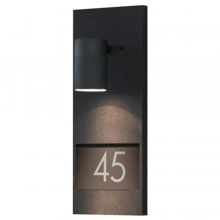 Konstsmide 7655-750 Modena Wandleuchte & Hausnummernleuchte schwarz lackiertes Aluminium