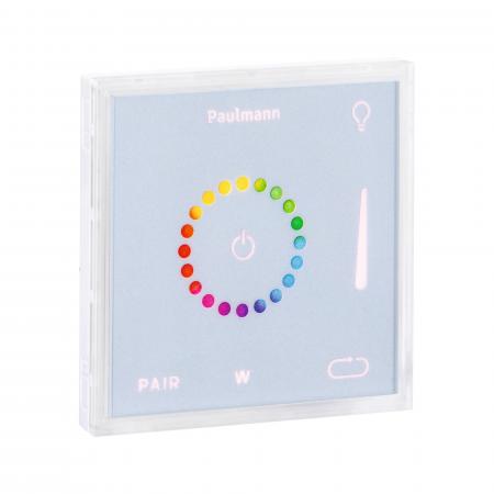Paulmann 78423 LumiTiles Zubehör Smart Home Zigbee Square Touch Modul 100x10mm Regenbogen/ Weiß+ Weiß Kunststoff/Aluminium