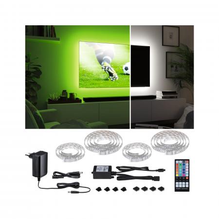 Paulmann 78876 MaxLED 250 LED Strip TV Comfort Basisset 4,3m 22W gemütlich Regenbogen/ Weiß+