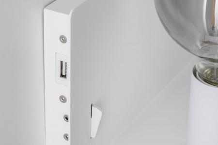 USB-Anschluß LED-Wandleuchte Devara Nachttischersatz mit Handyladestation  Weiß Paulmann 78915