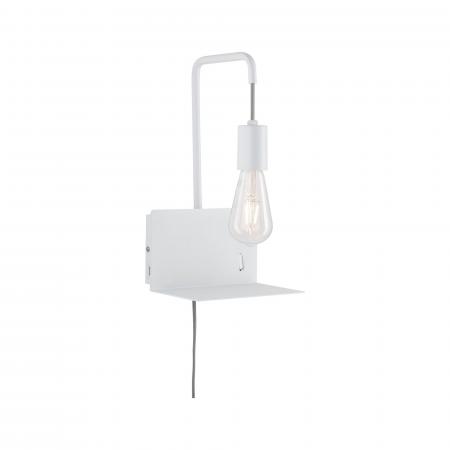 Wandleuchte und Nachttischlampe Calvani mit Ablage und USB-Anschluß für Handy Weiß Paulmann 79812