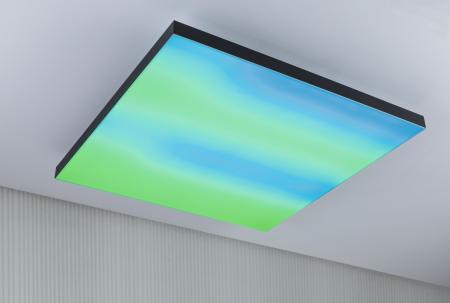 Paulmann 79909 LED Panel Velora Rainbow dynamic Regenbogen/ Weiß eckig 595x595mm kaltweiß Schwarz dimmbar