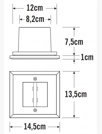 Konstsmide 7993-310 Deckeneinbaustrahler Edelstahl 304, klares Glas