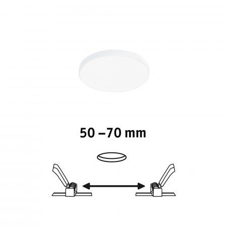 Paulmann 79932 VariFit LED Einbaupanel Veluna Edge schlicht Spritzwasser geschützt rund 90mm neutralweiß Weiß