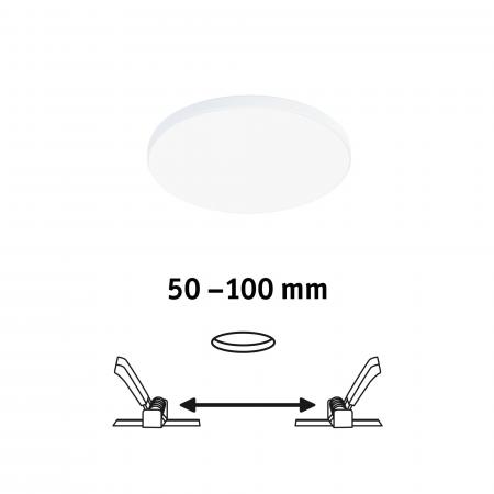 Paulmann 79933 VariFit LED Einbaupanel Veluna Edge schlicht Spritzwasser geschützt rund 120mm neutralweiß Weiß