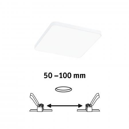 Paulmann 79936 VariFit LED Einbaupanel Veluna Edge schlicht Spritzwasser geschützt eckig 120x120mm neutralweiß Weiß