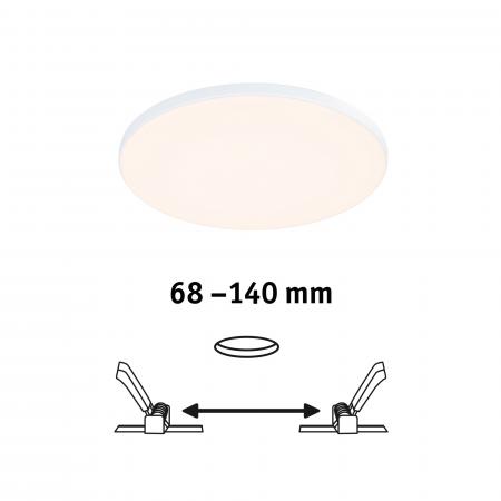 Paulmann 79945 VariFit LED Einbaupanel Veluna Edge schlicht Spritzwasser geschützt rund 160mm warmweiß Weiß dimmbar