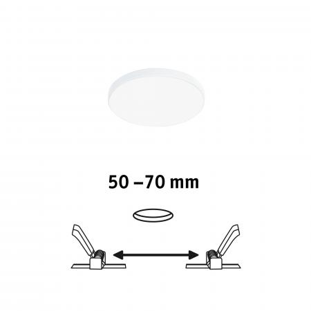 Paulmann 79950 VariFit LED Einbaupanel Veluna Edge schlicht Spritzwasser geschützt rund 90mm neutralweiß Weiß dimmbar