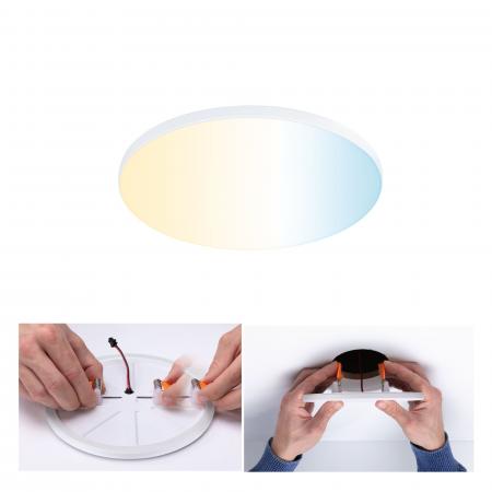 Paulmann 79956 VariFit LED Einbaupanel Smart Home Zigbee Veluna Edge schlicht Spritzwasser geschützt rund 160mm Tunable White Weiß dimmbar
