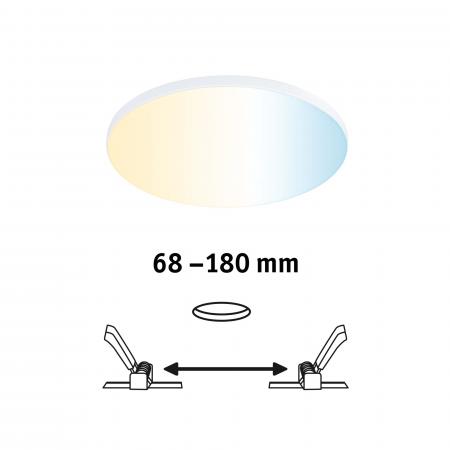 Paulmann 79956 VariFit LED Einbaupanel Smart Home Zigbee Veluna Edge schlicht Spritzwasser geschützt rund 160mm Tunable White Weiß dimmbar