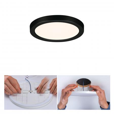 Paulmann 79960 VariFit LED Einbaupanel Areo schlicht Spritzwasser geschützt rund 118mm warmweiß Schwarz