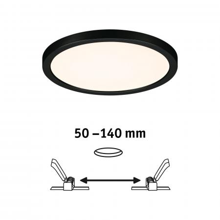 Paulmann 79961 VariFit LED Einbaupanel Areo schlicht Spritzwasser geschützt rund 175mm warmweiß Schwarz