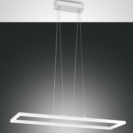 Puristische weiße Bard LED-Pendelleuchte rechteckiges Design dimmbar Fabas Luce