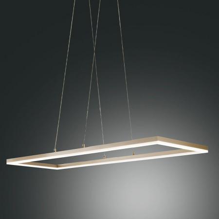 LED Pendelleuchte Bard Gold edelmatt rechteckig dimmbar 92x32cm Fabas Luce