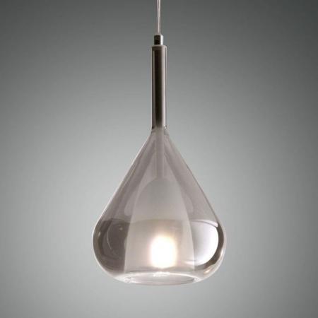 Mediterrane Pendelleuchte LILA aus Borsilicatglas grau transparent von Fabas Luce