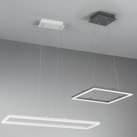 Quadratische Bard LED Pendelleuchte LED in Anthrazit 42x42cm Fabas Luce