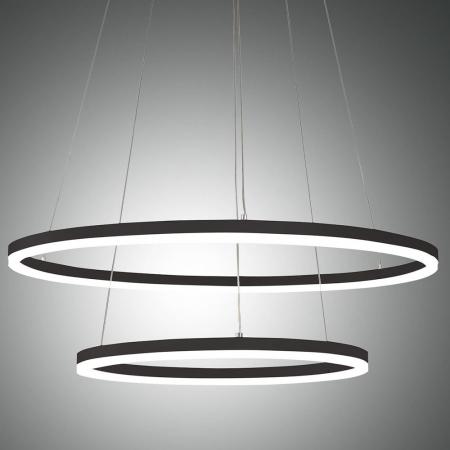 Doppelring Giotto LED Pendelleuchte Schwarz dimmbar Fabas Luce