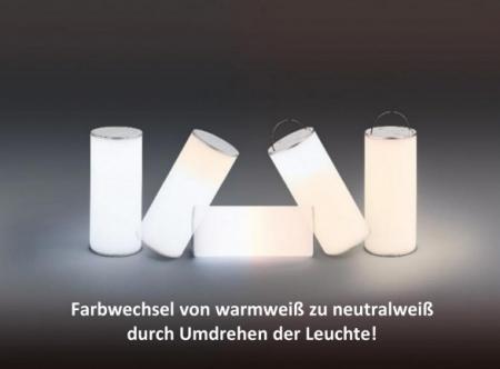 Italienische LED Tischleuchte in Weiss mit Touchdimmer & Farbtemperaturwechsel