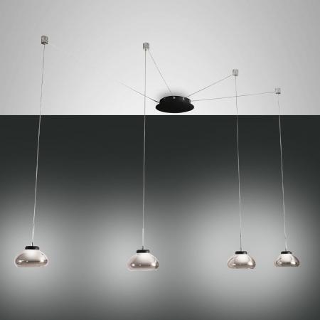 Arabella Pendelleuchte LED Grau transparent Glas Fabas Luce