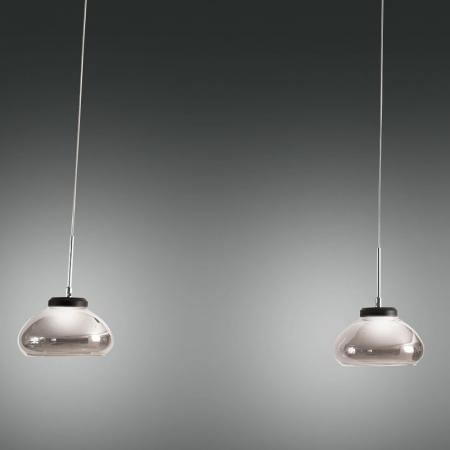 Arabella Pendelleuchte LED Grau transparent Glas Fabas Luce