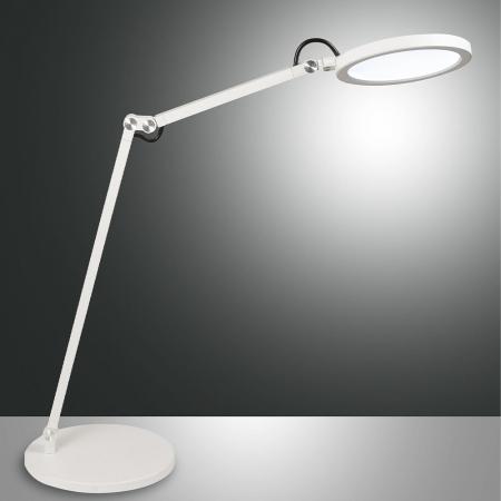 Regina LED Tischleuchte in Weiss mit flebxiblem Arm und Lampenkopf von  Fabas Luce