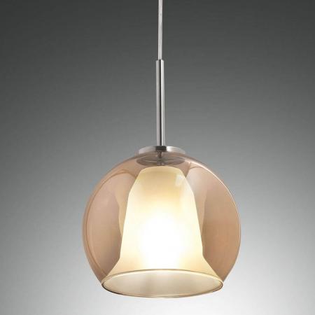 Bretagna 3-flammige Pendelleuchte in Amber aus Borsilikatglas italienisches Design von Fabas Luce