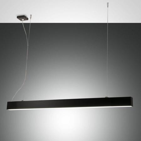 Balkenförmige Next LED Pendelleuchte mit Dimmer in Schwarz 112cm mit Ober- & Unterlicht von Fabas Luce